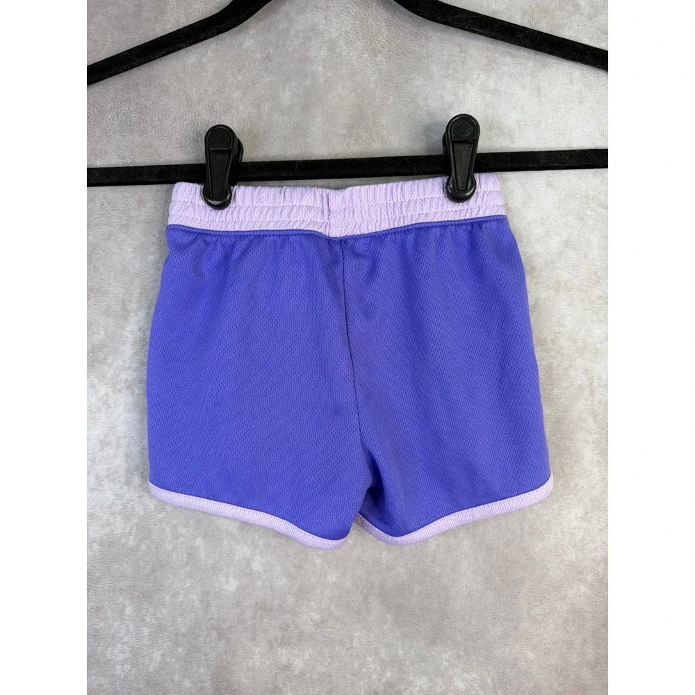 Skechers Short Set Girls 18M Purple California Palm Tree Tie Front Mesh 2PC